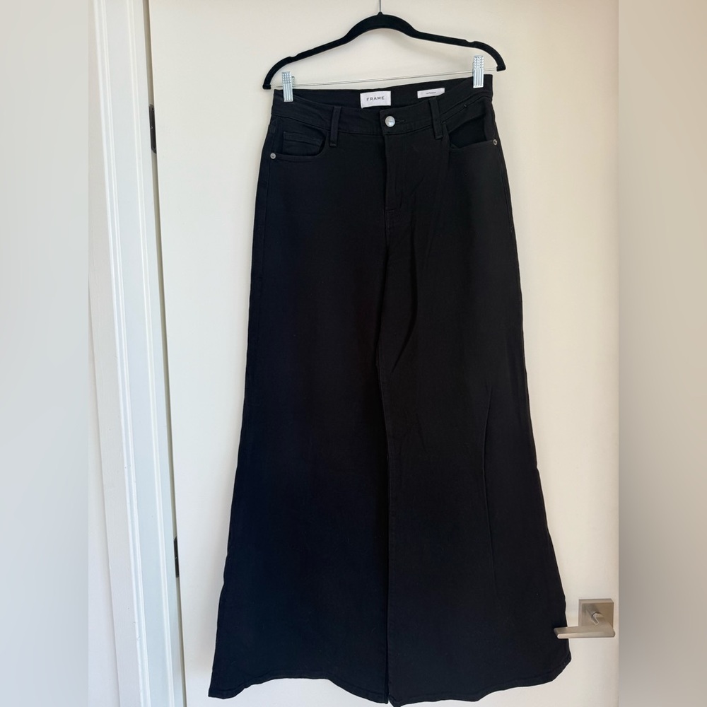 Frame Denim Women's Wide Leg Black Jeans